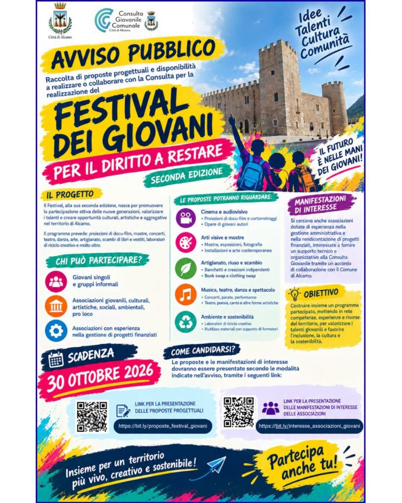 Festival dei giovani di Alcamo, iniziativa dedicata alla creatività e alla partecipazione giovanile